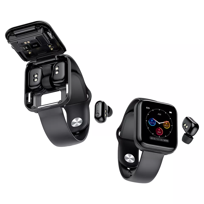 Smart health watch with ear buds