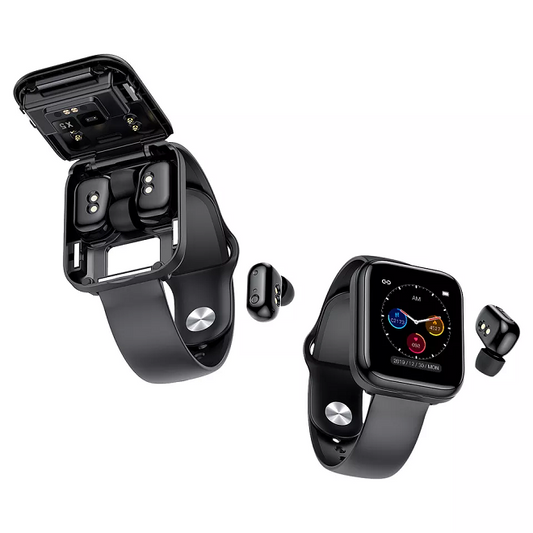 Smart health watch with ear buds